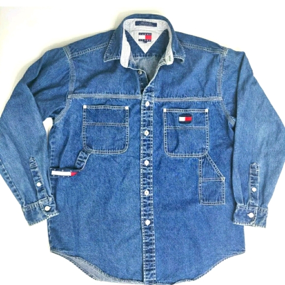 Vintage Tommy Hilfiger denim carpenter jean shirt Medium